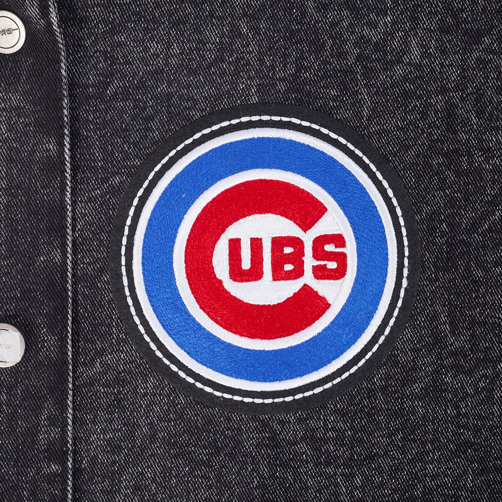 Pro Standard Women's Chicago Cubs Black Rebel Athletics Denim Jacket product image