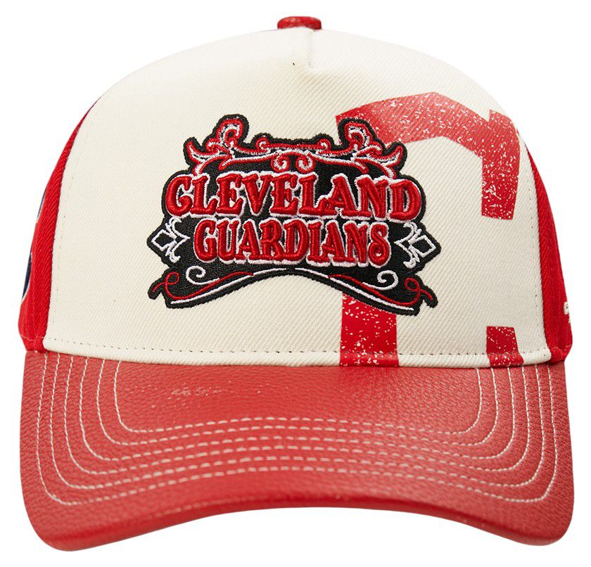 Pro Standard Adult Cleveland Guardians Cream Wool Strapback Hat product image