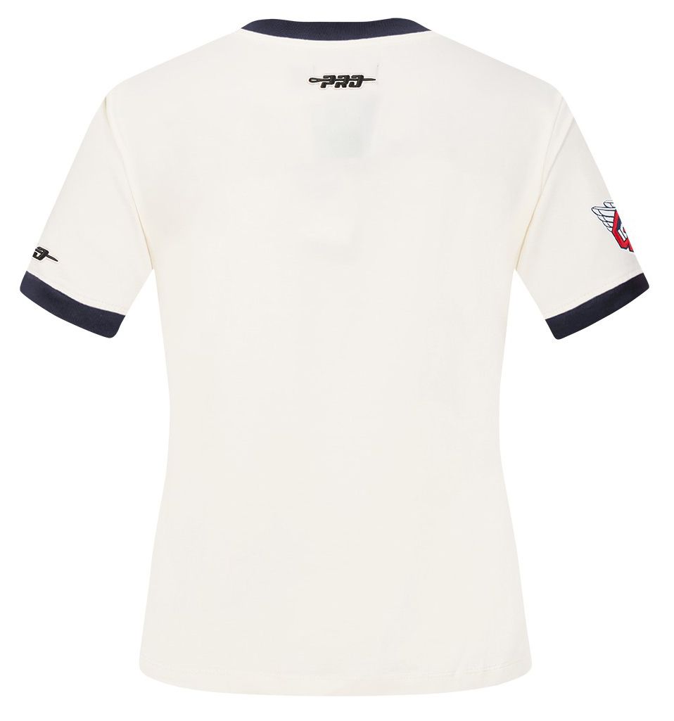 Pro Standard Women's Cleveland Guardians Cream Ringer Souvenir T-Shirt product image