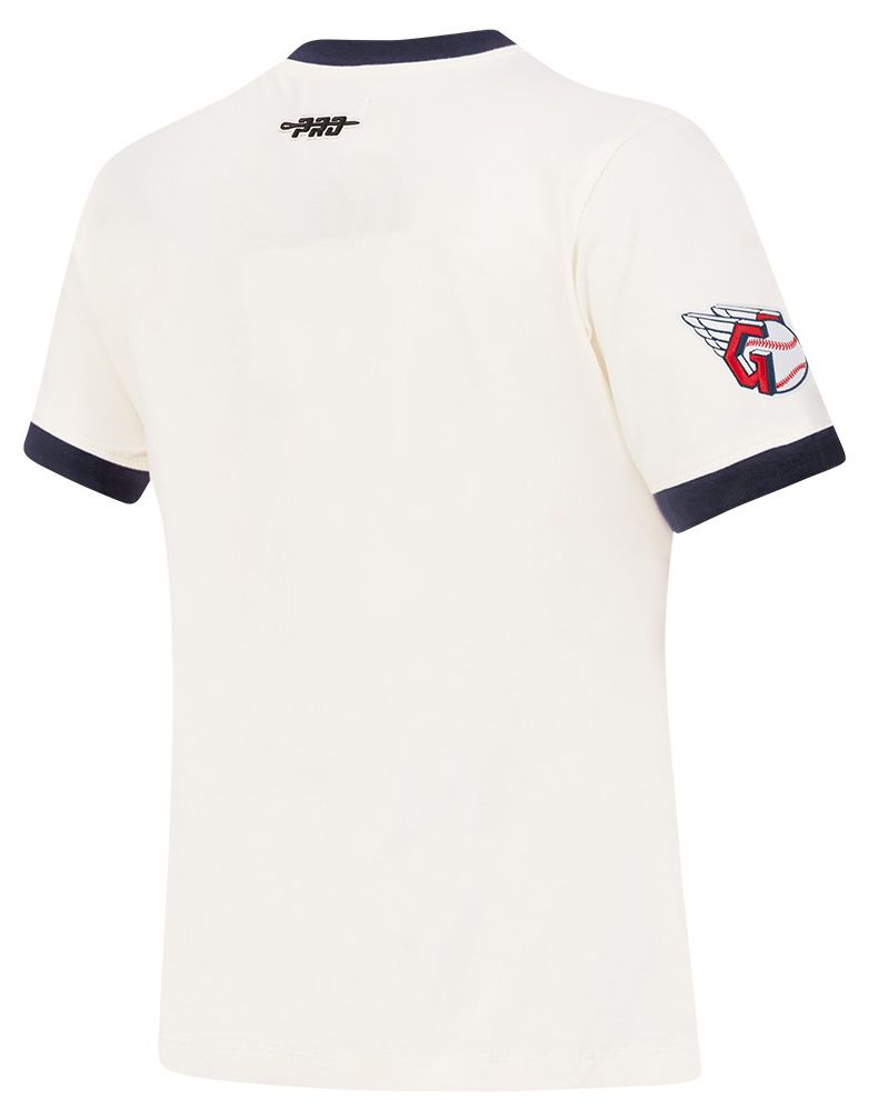 Pro Standard Women's Cleveland Guardians Cream Ringer Souvenir T-Shirt product image