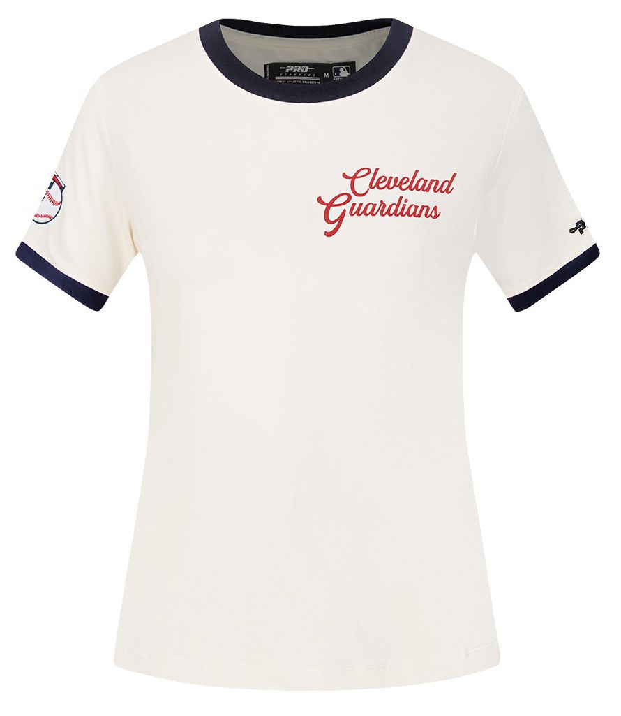 Pro Standard Women's Cleveland Guardians Cream Ringer Souvenir T-Shirt product image