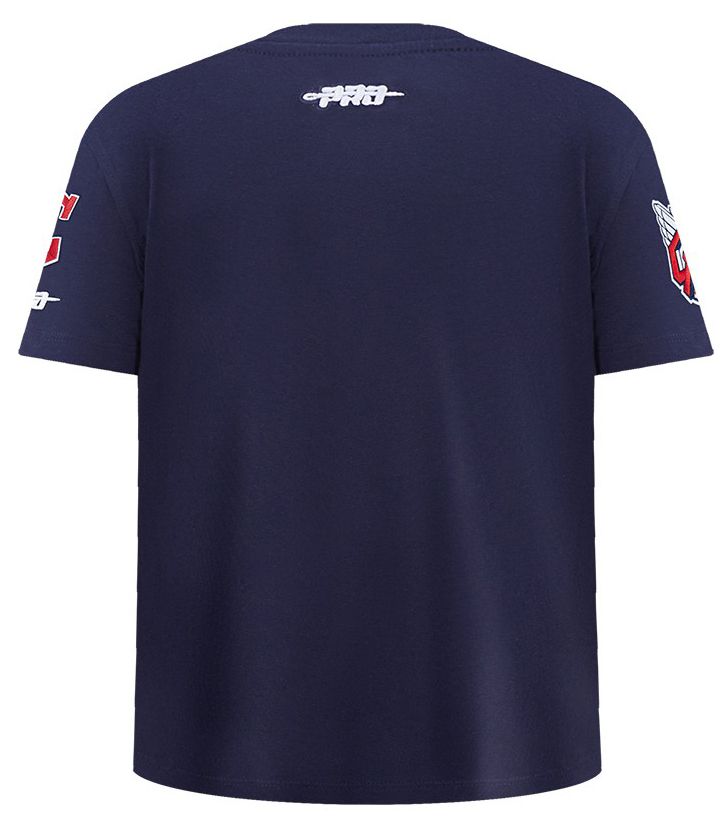 Pro Standard Youth Cleveland Guardians Midnight Navy Script Tail T-Shirt product image