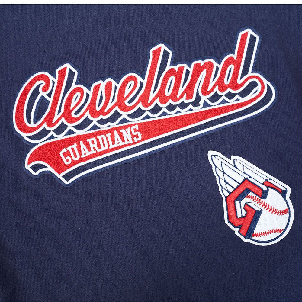 Pro Standard Youth Cleveland Guardians Midnight Navy Script Tail T-Shirt product image