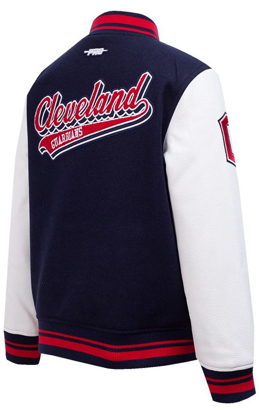 Pro Standard Youth Cleveland Guardians Midnight Navy Script Varsity Jacket product image