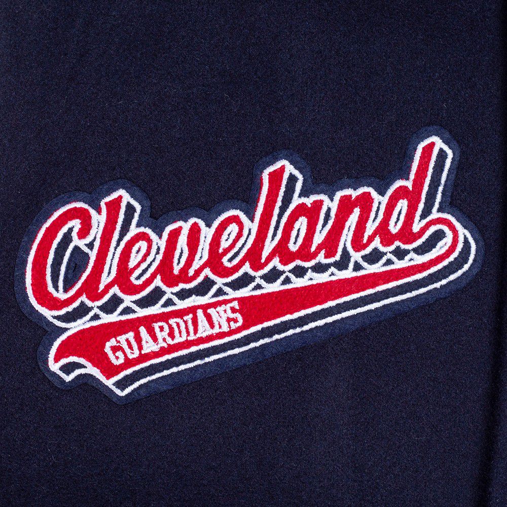 Pro Standard Youth Cleveland Guardians Midnight Navy Script Varsity Jacket product image