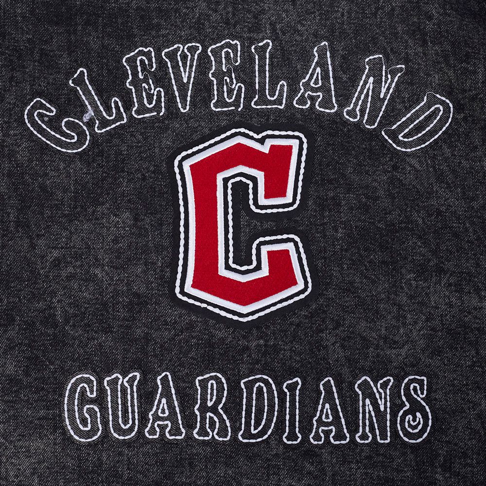 Pro Standard Women's Cleveland Guardians Black Rebel Athletics Denim Jacket product image