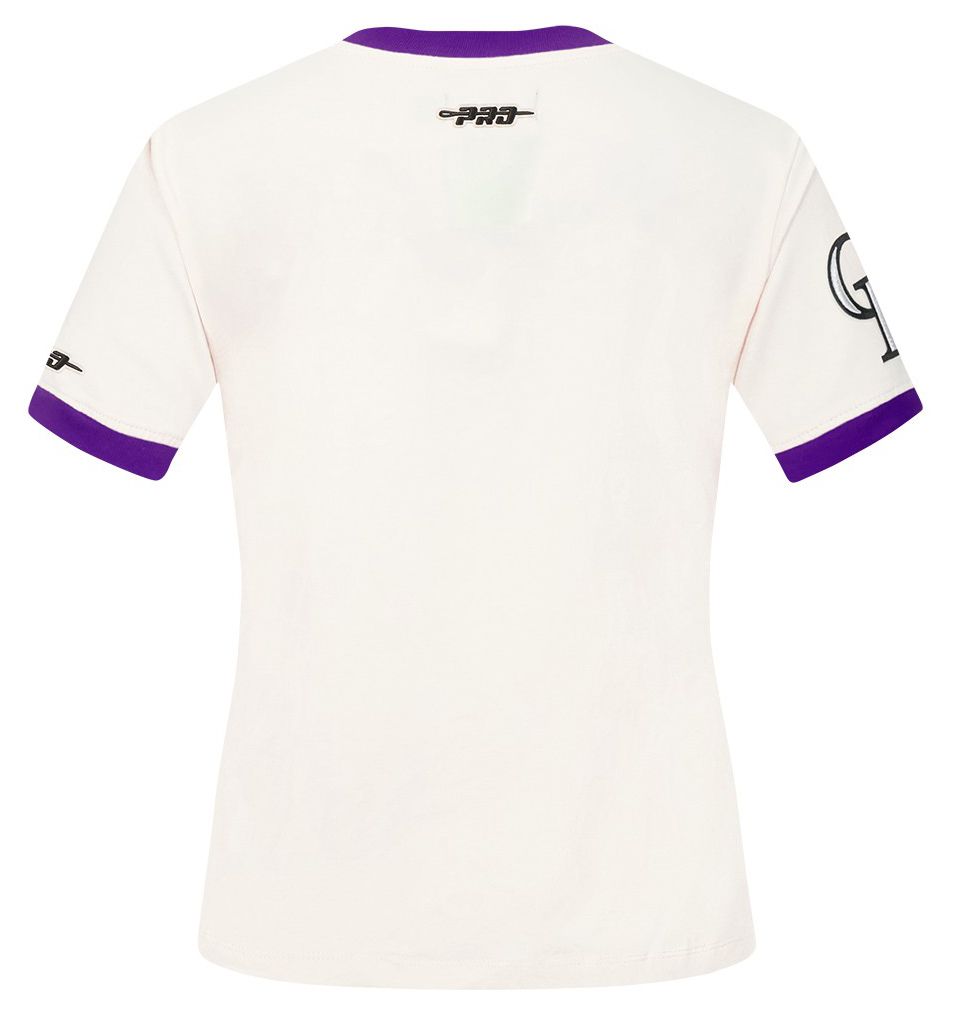 Pro Standard Women's Colorado Rockies Cream Ringer Souvenir T-Shirt product image