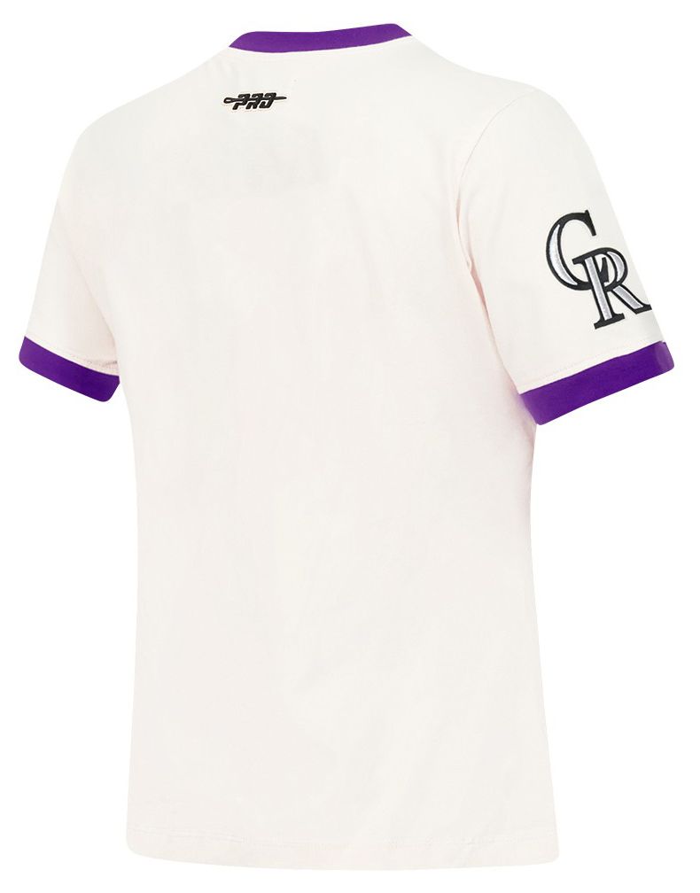 Pro Standard Women's Colorado Rockies Cream Ringer Souvenir T-Shirt product image