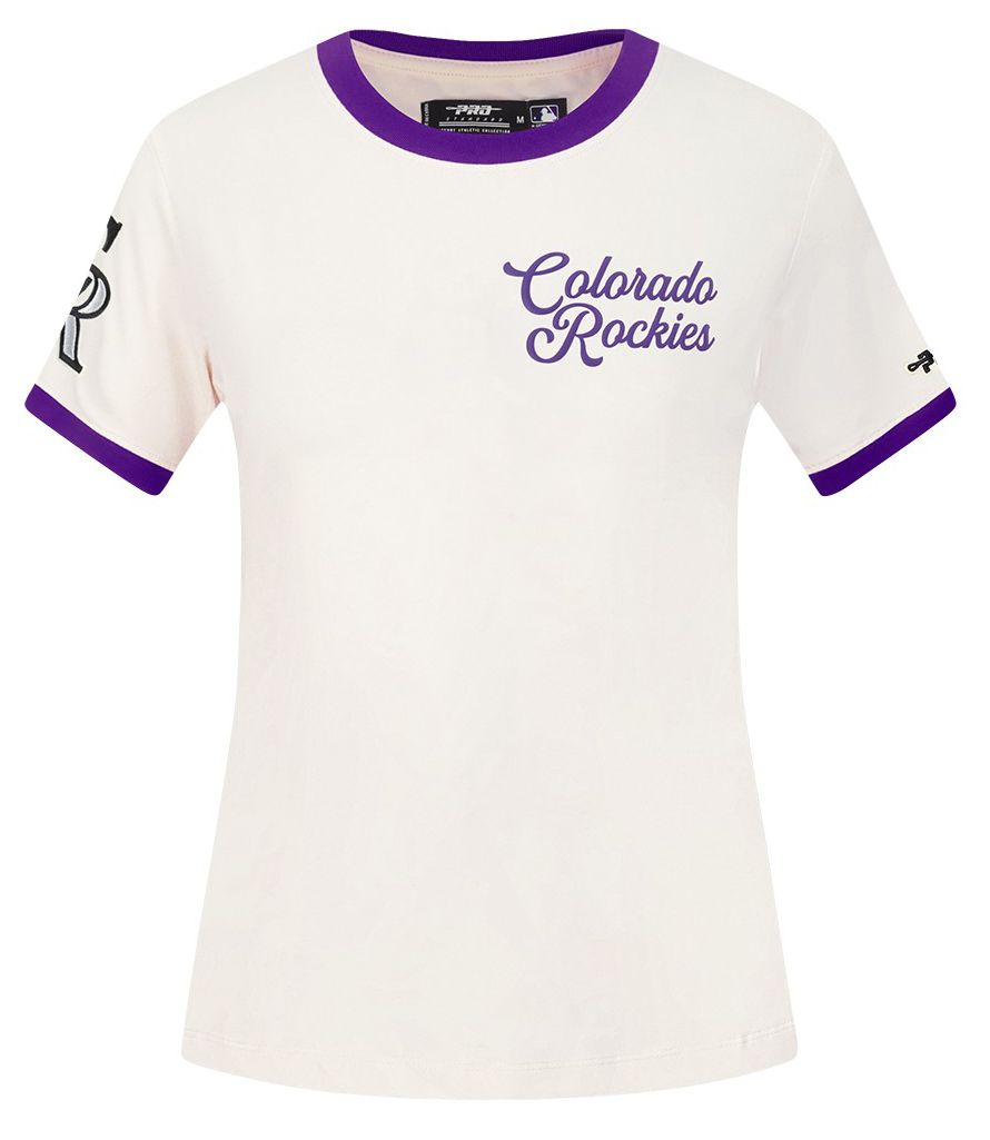 Pro Standard Women's Colorado Rockies Cream Ringer Souvenir T-Shirt product image
