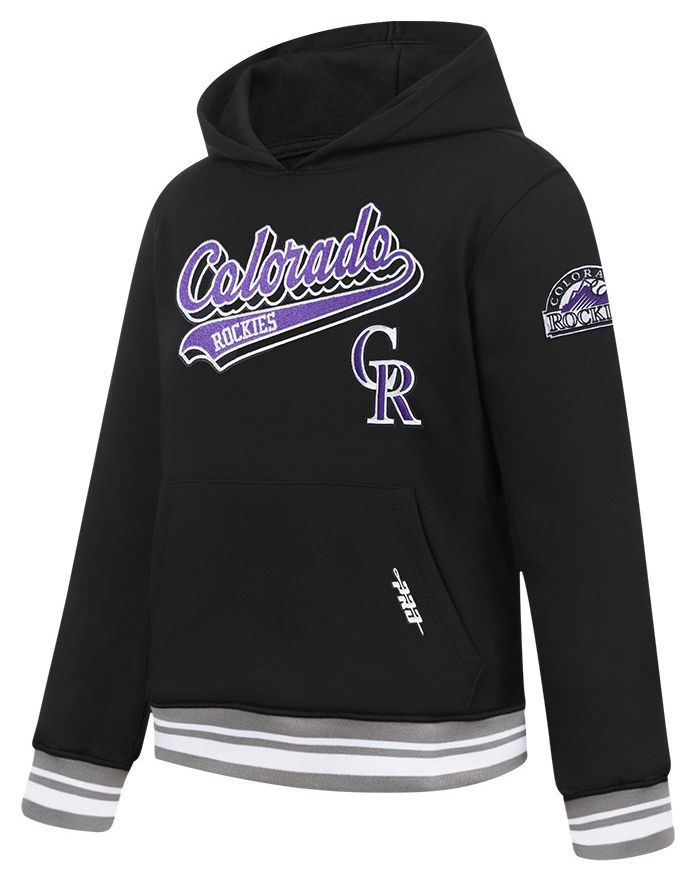 Pro Standard Youth Colorado Rockies Black Script Tail Ribbed Fleece Hoodie product image