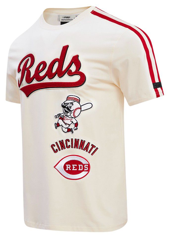 Pro Standard Men's Cincinnati Reds Cream Retro Stripe T-Shirt product image