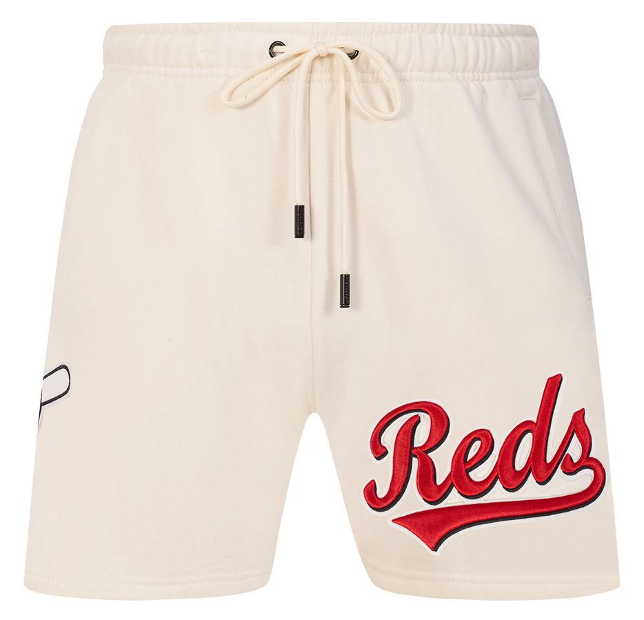 Pro Standard Men's Cincinnati Reds Cream Retro Fleece Shorts product image