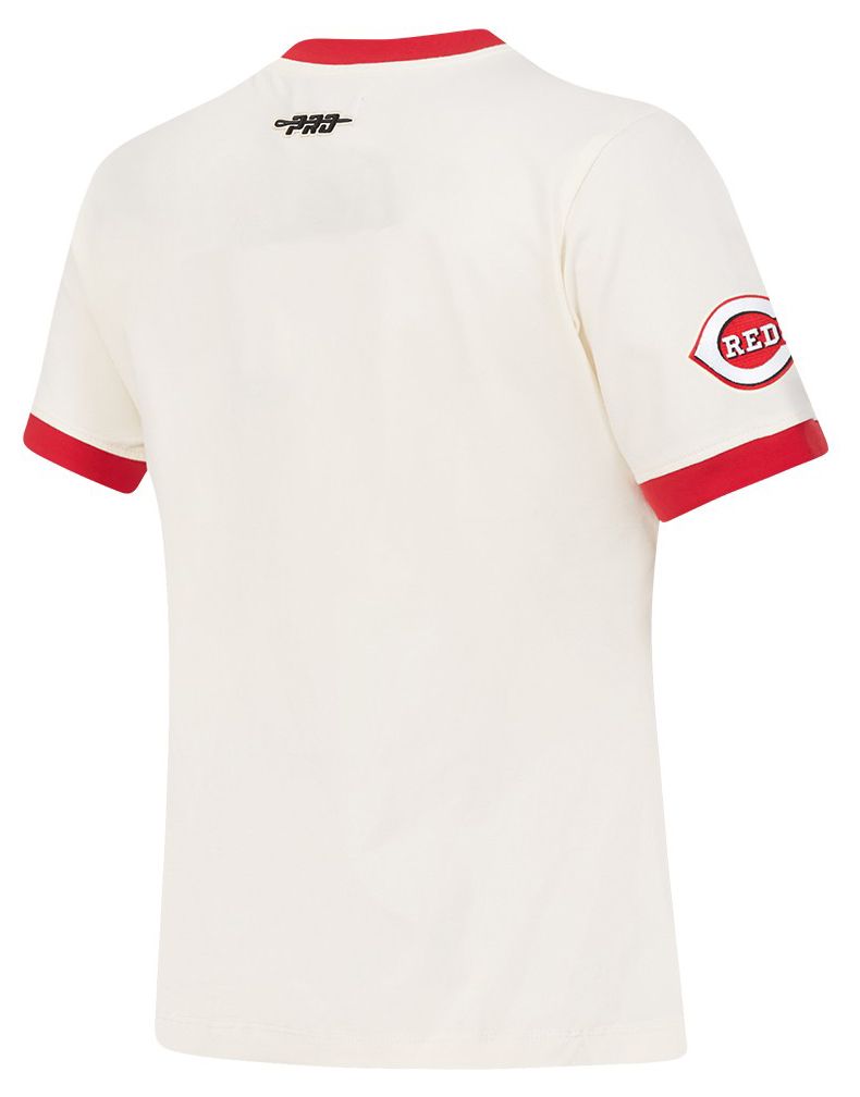 Pro Standard Women's Cincinnati Reds Cream Ringer Souvenir T-Shirt product image