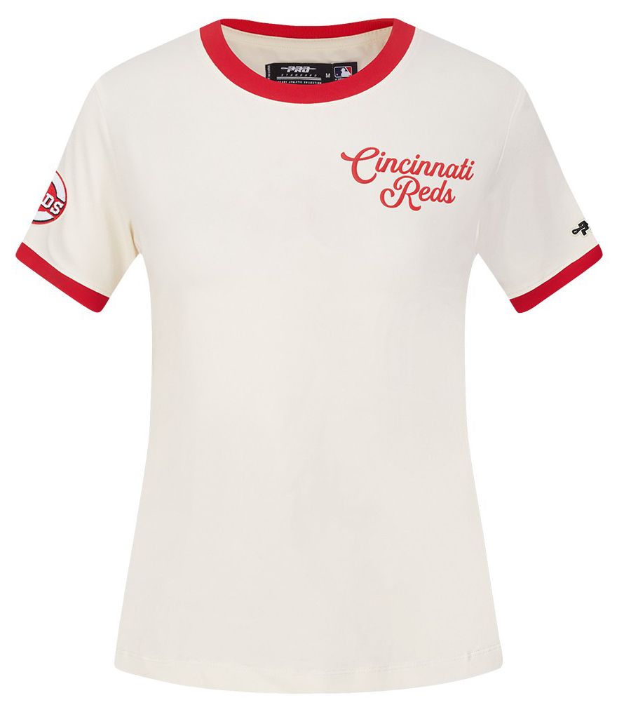 Pro Standard Women's Cincinnati Reds Cream Ringer Souvenir T-Shirt product image