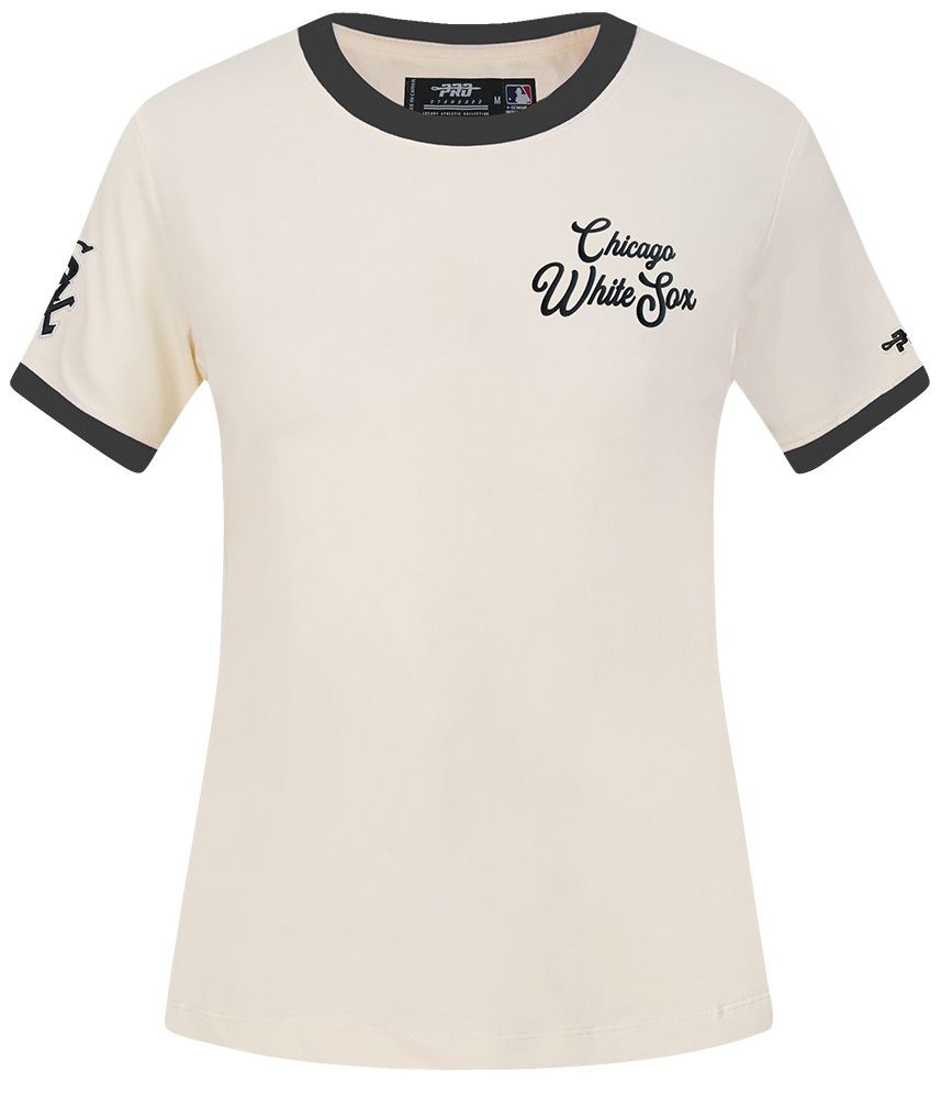 Pro Standard Women's Chicago White Sox Cream Ringer Souvenir T-Shirt product image