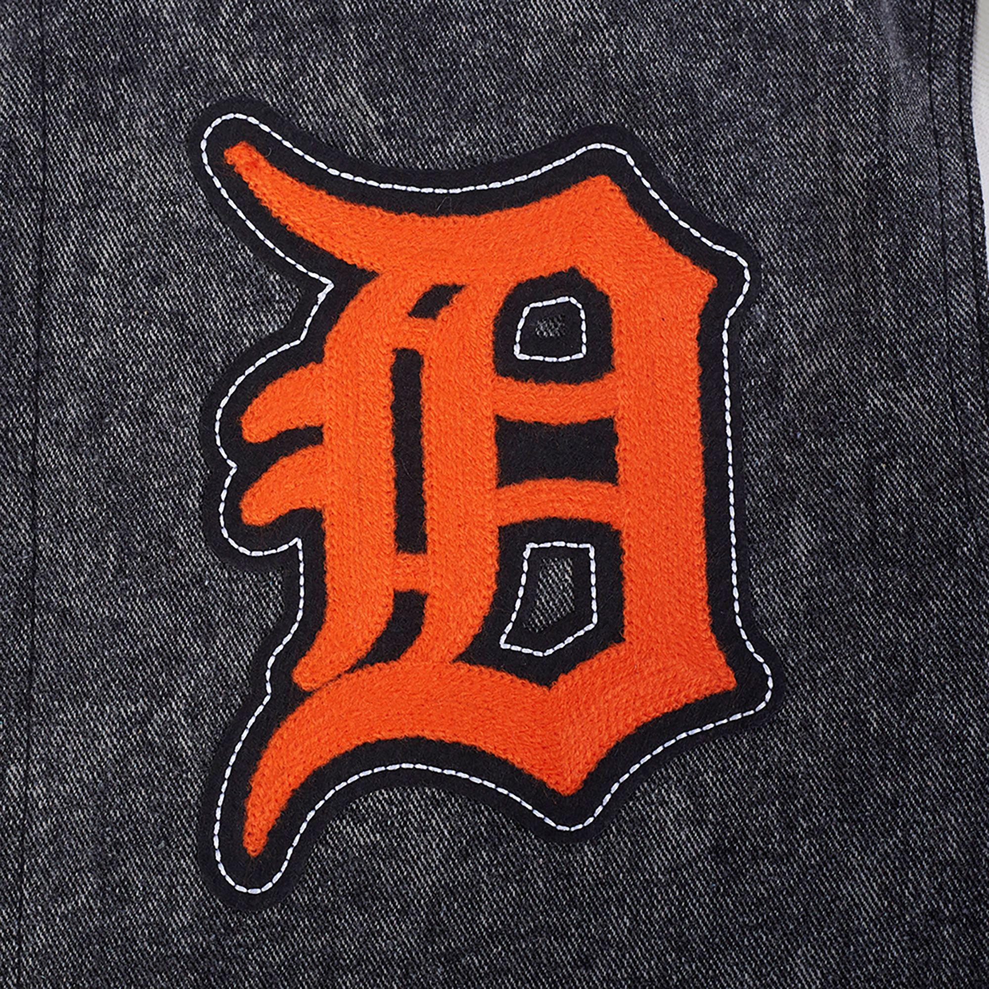 Pro Standard Men's Detroit Tigers Black Denim Varsity Jacket product image