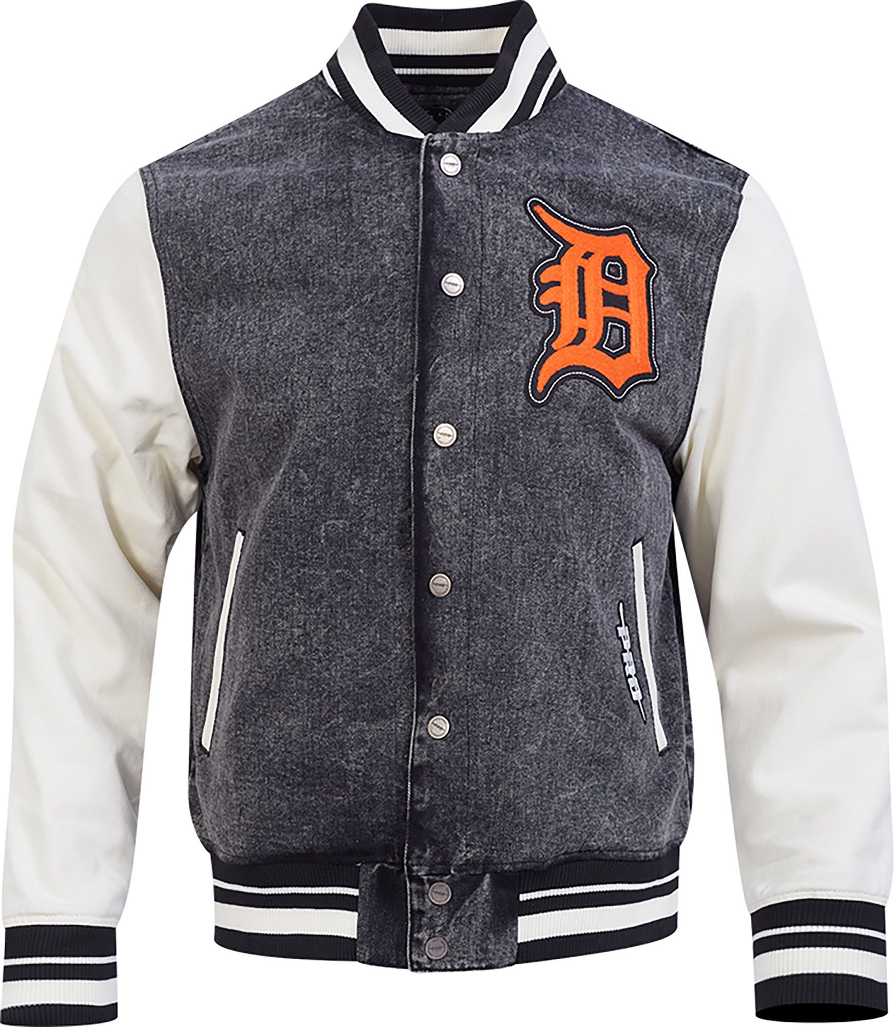 Pro Standard Men's Detroit Tigers Black Denim Varsity Jacket product image