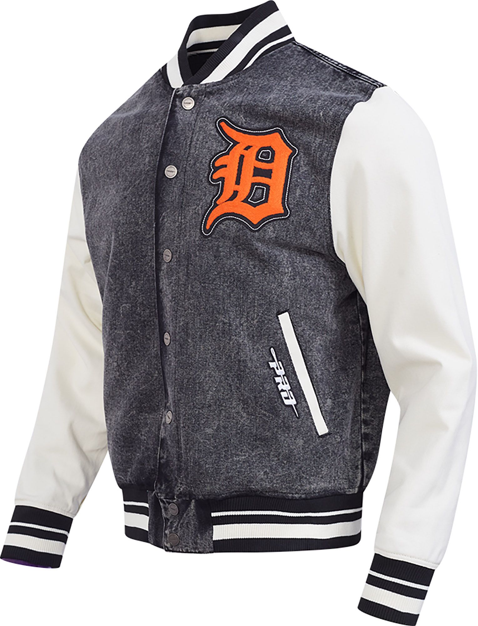 Pro Standard Men's Detroit Tigers Black Denim Varsity Jacket product image