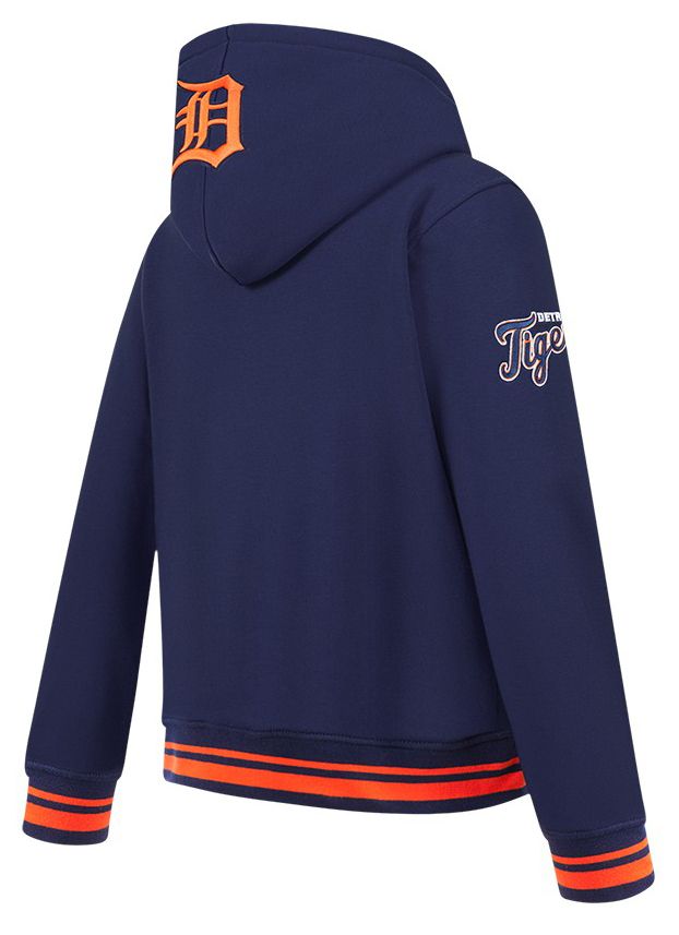 Pro Standard Youth Detroit Tigers Midnight Navy Script Tail Ribbed Fleece Hoodie product image