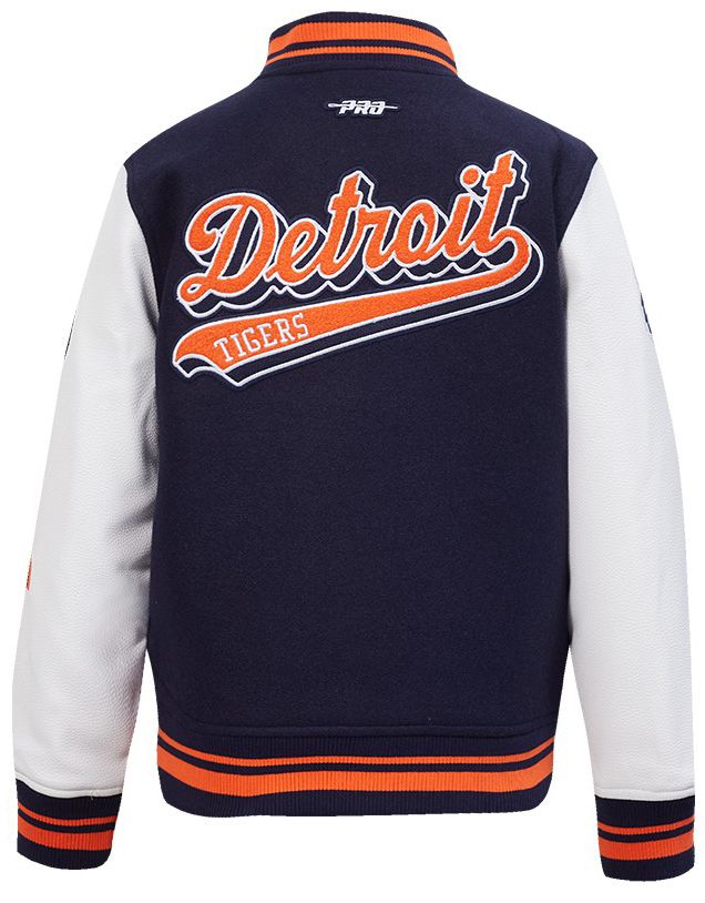 Pro Standard Youth Detroit Tigers Midnight Navy Script Varsity Jacket product image