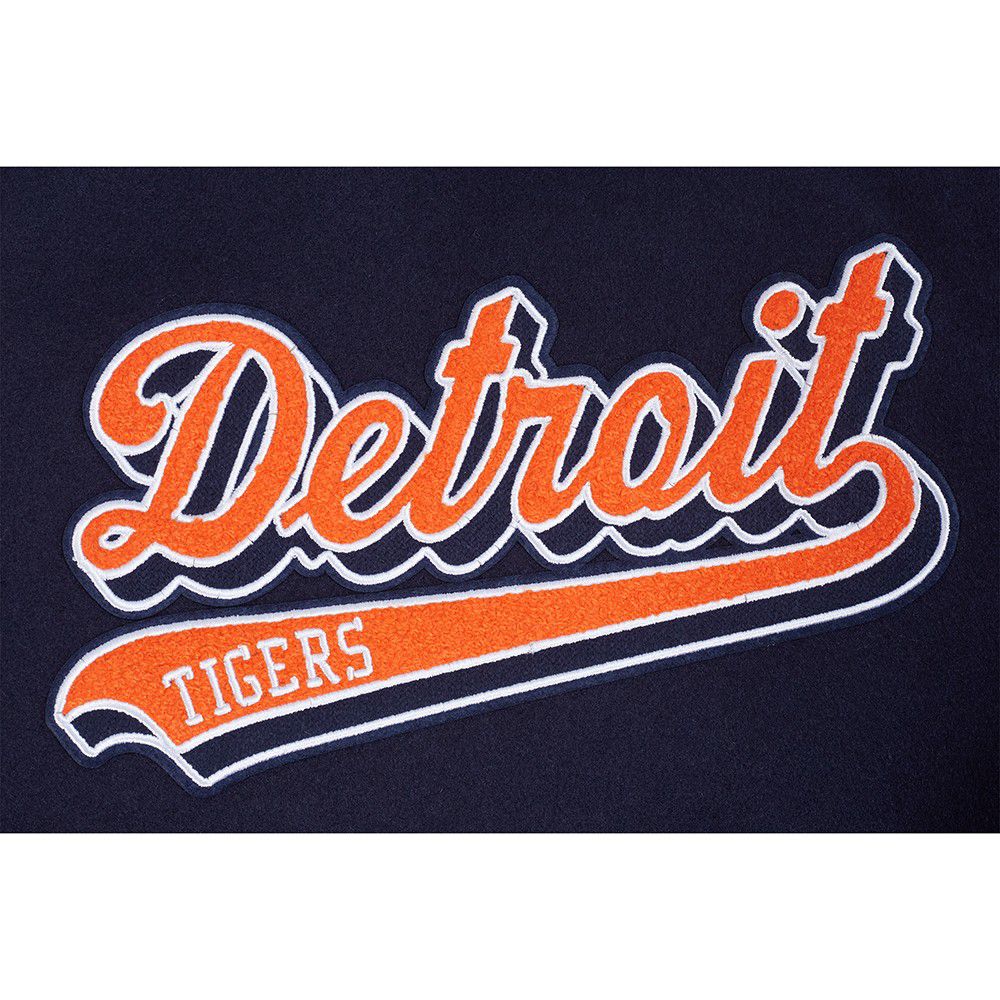 Pro Standard Youth Detroit Tigers Midnight Navy Script Varsity Jacket product image