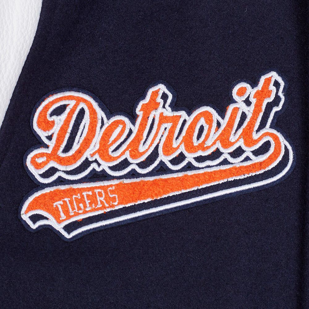Pro Standard Youth Detroit Tigers Midnight Navy Script Varsity Jacket product image