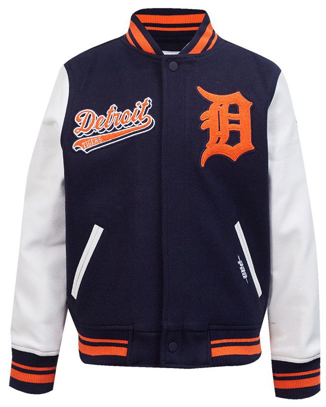 Pro Standard Youth Detroit Tigers Midnight Navy Script Varsity Jacket product image