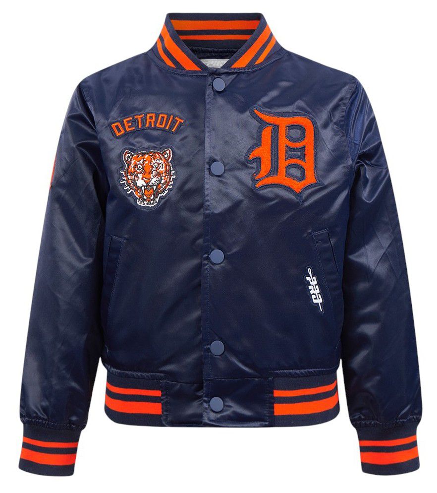 Pro Standard Boys' Detroit Tigers Navy Classic Satin Jacket product image