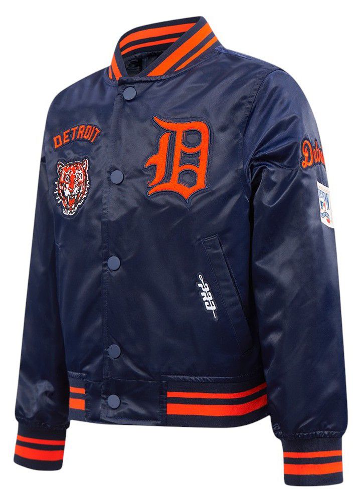 Pro Standard Boys' Detroit Tigers Navy Classic Satin Jacket product image