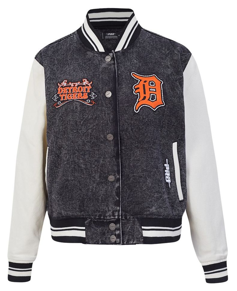 Pro Standard Women's Detroit Tigers Black Rebel Athletics Denim Jacket product image