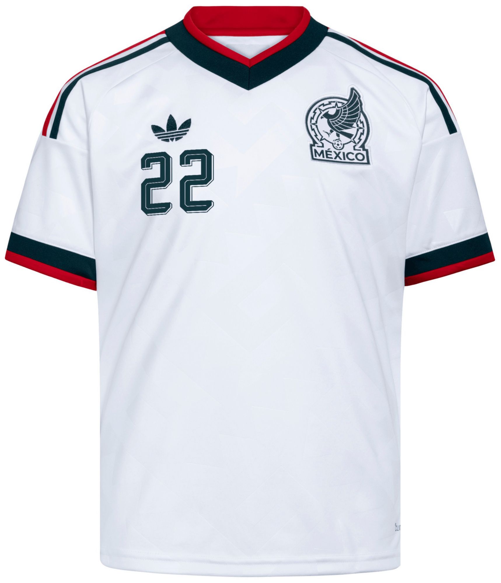 adidas Youth Hirving Lozano #22 Mexico 2026 White Away Replica Jersey product image