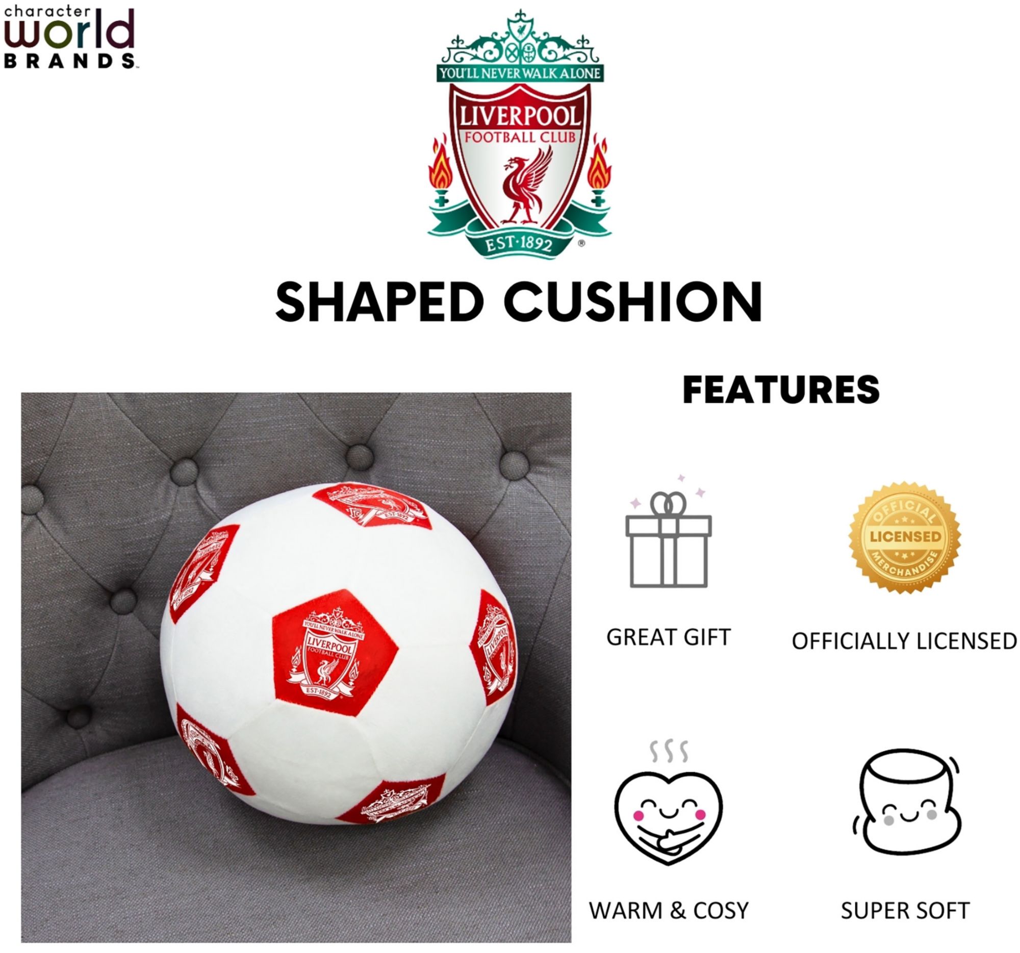 Character World Liverpool FC 3D Round Cushion product image