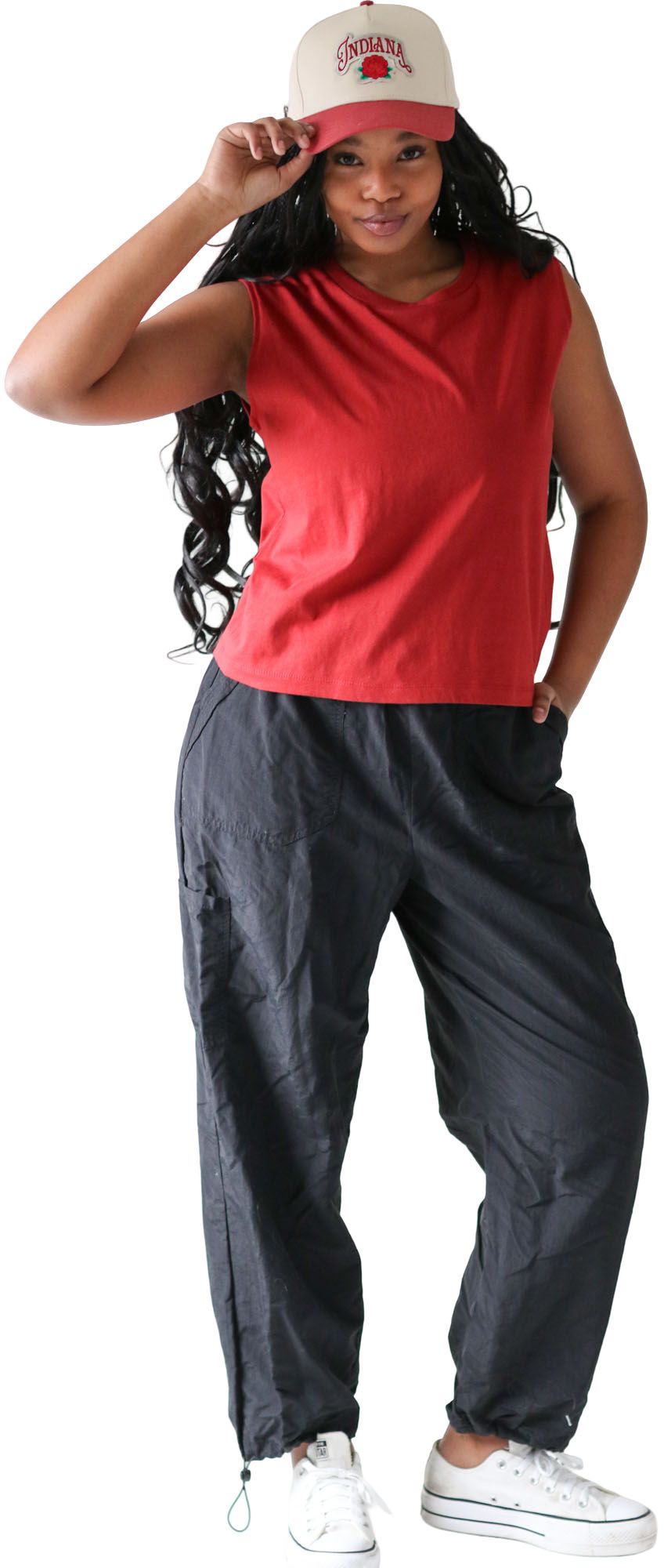 Gameday Social Women's Indiana Hoosiers White Rose Pitch Adjustable Hat product image