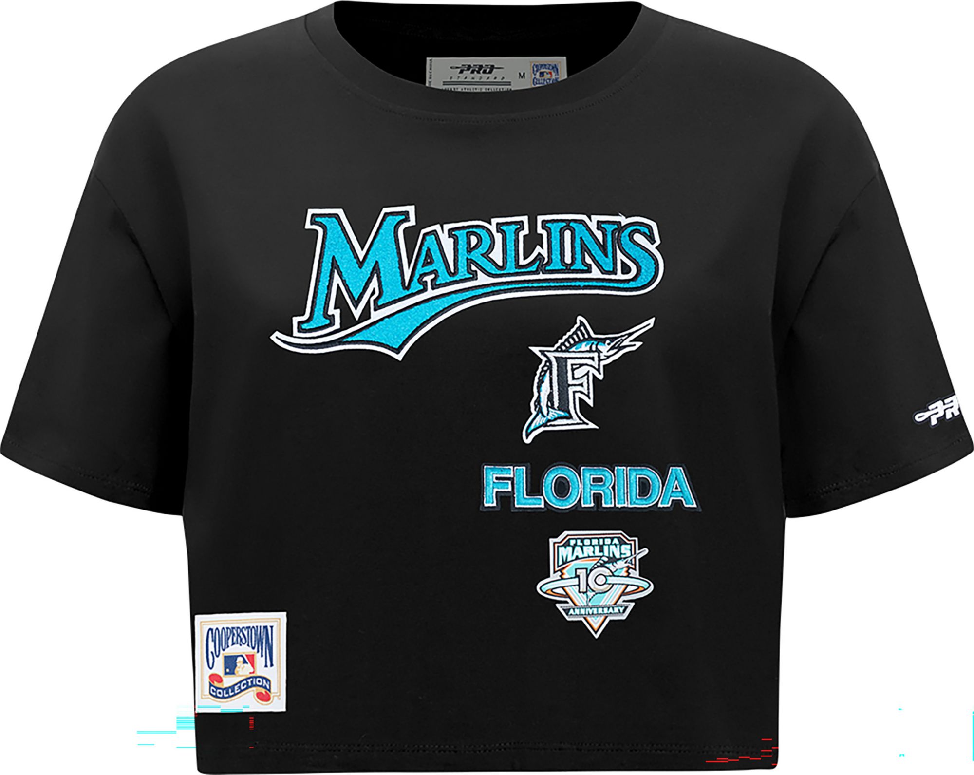 Pro Standard Black Miami Marlins Black Retro Boxy T-Shirt product image