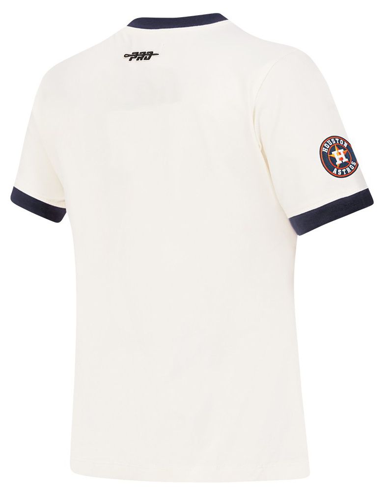 Pro Standard Women's Houston Astros Cream Ringer Souvenir T-Shirt product image