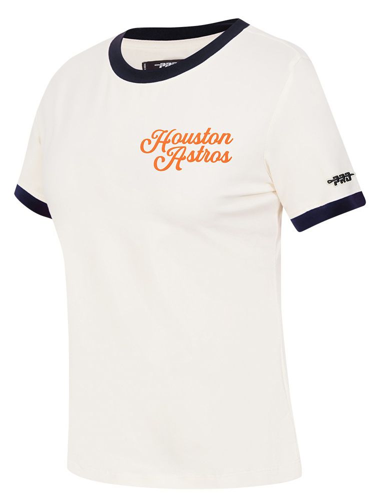 Pro Standard Women's Houston Astros Cream Ringer Souvenir T-Shirt product image