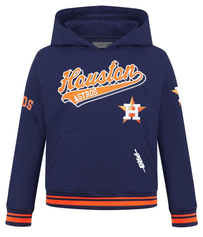 Pro Standard Youth Houston Astros Midnight Navy Script Tail Ribbed Fleece Hoodie product image