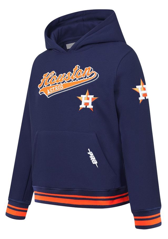 Pro Standard Youth Houston Astros Midnight Navy Script Tail Ribbed Fleece Hoodie product image