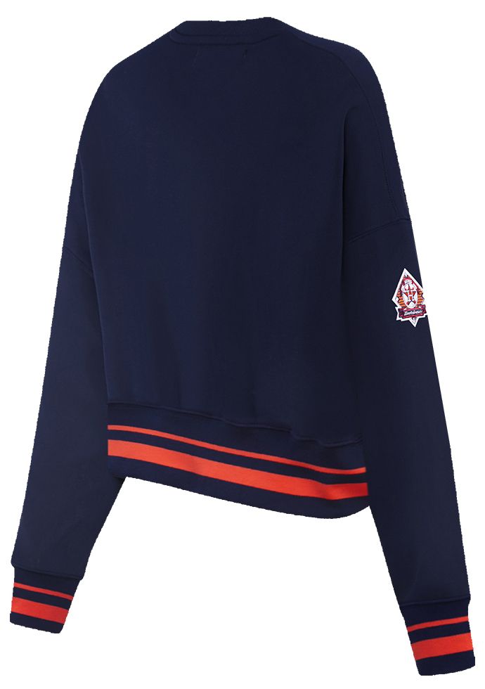 Pro Standard Women's Houston Astros Navy Logo Fleece Crew Neck Sweatshirt product image