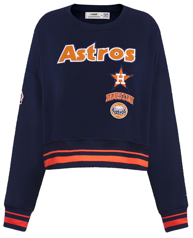 Pro Standard Women's Houston Astros Navy Logo Fleece Crew Neck Sweatshirt product image