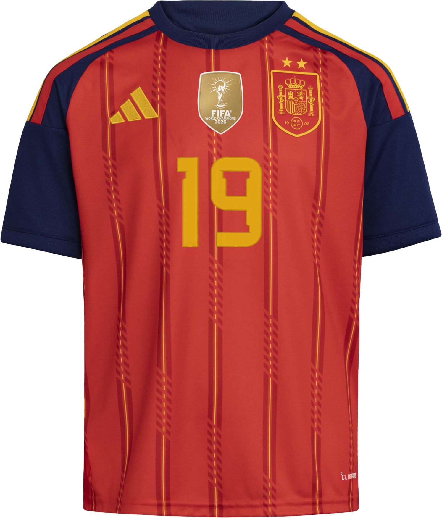 ウェア  Spain  Replica Jersey LY19 adidas Youth Spain Lamine Yamal #19 2-Star Home Replica Jersey