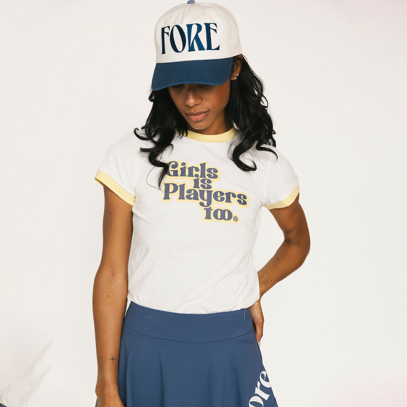 Fore All Women's Ringer Golf T-Shirt product image