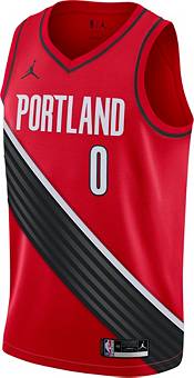 Men's Damian Lillard Black/Red Portland Trail Blazers Replica Jersey