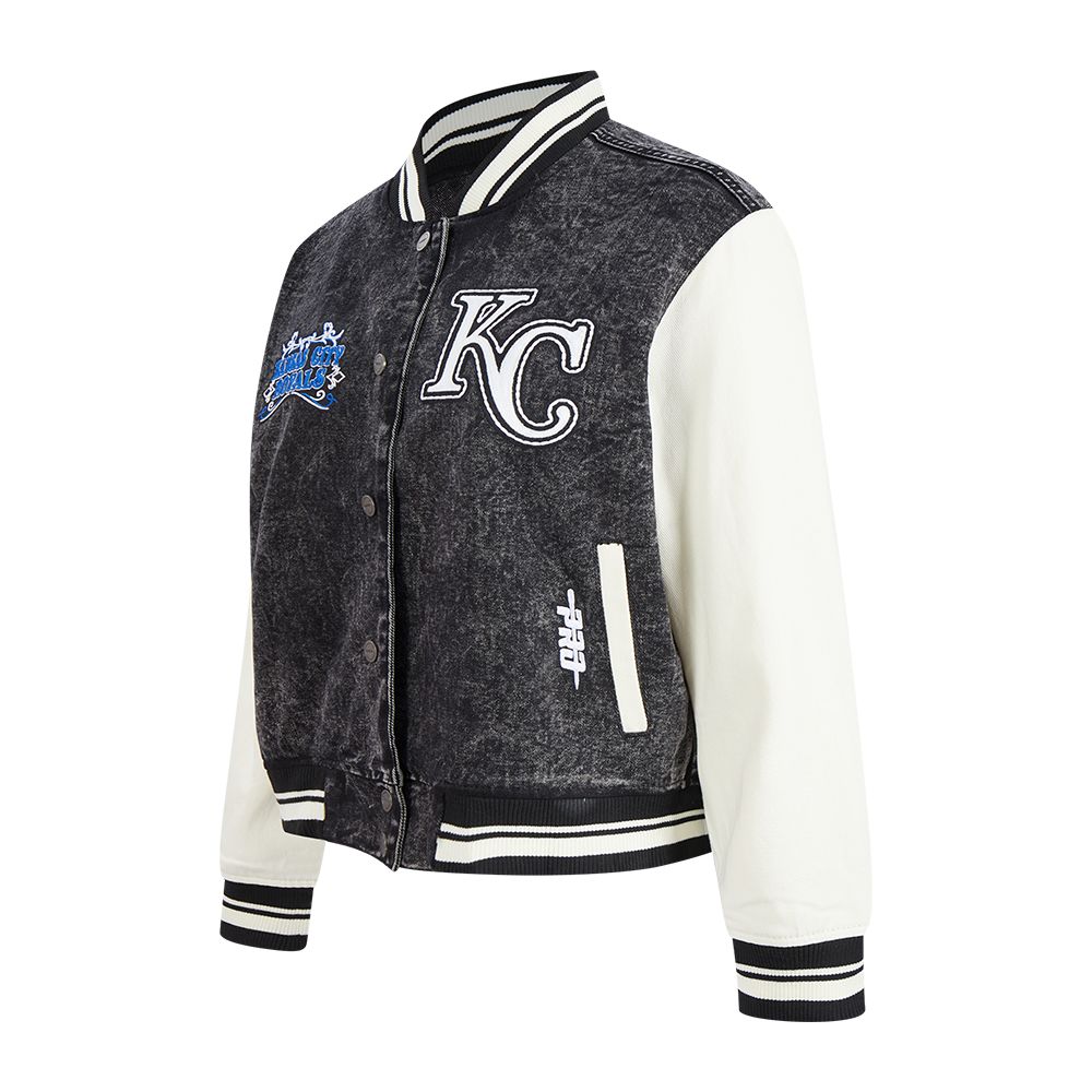Pro Standard Women's Kansas City Royals Black Rebel Athletics Denim Jacket product image