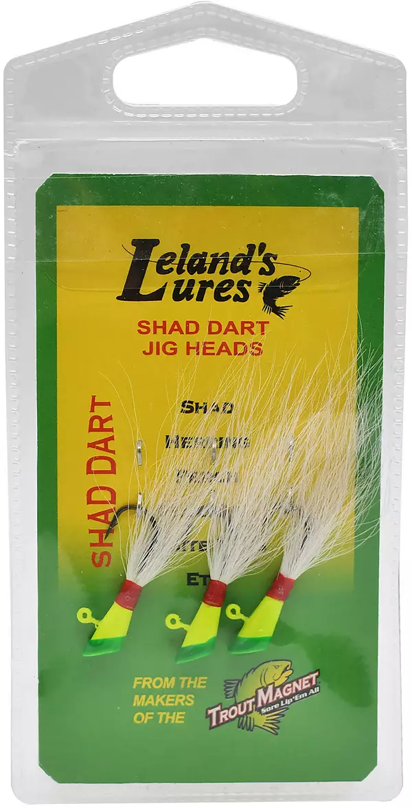 Leland Lures Lead Shad Darts, Green/Chartreuse
