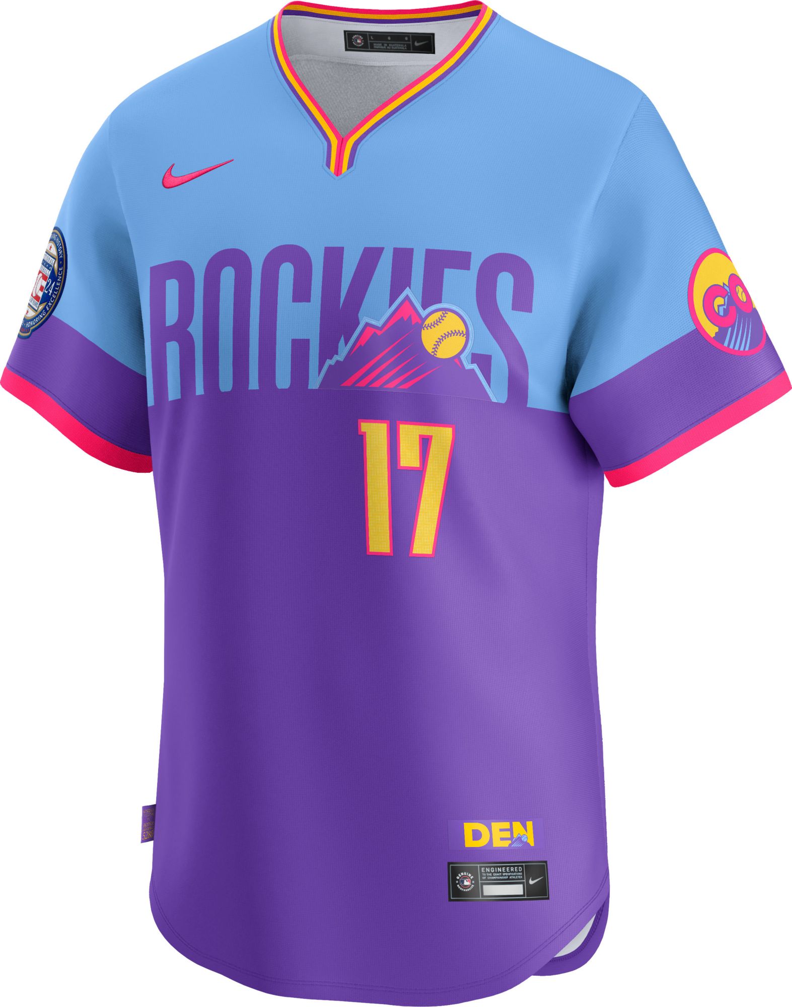 Nike Men's Colorado Rockies Todd Helton #17 City Connect Purple