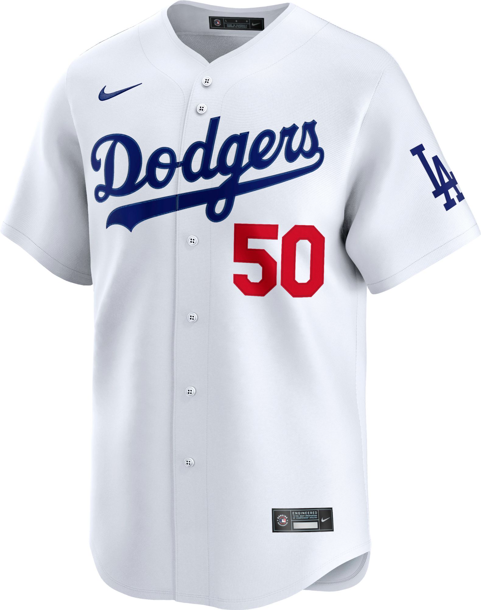 Nike Men's Los Angeles Dodgers Mookie Betts #50 White Limited Jersey product image