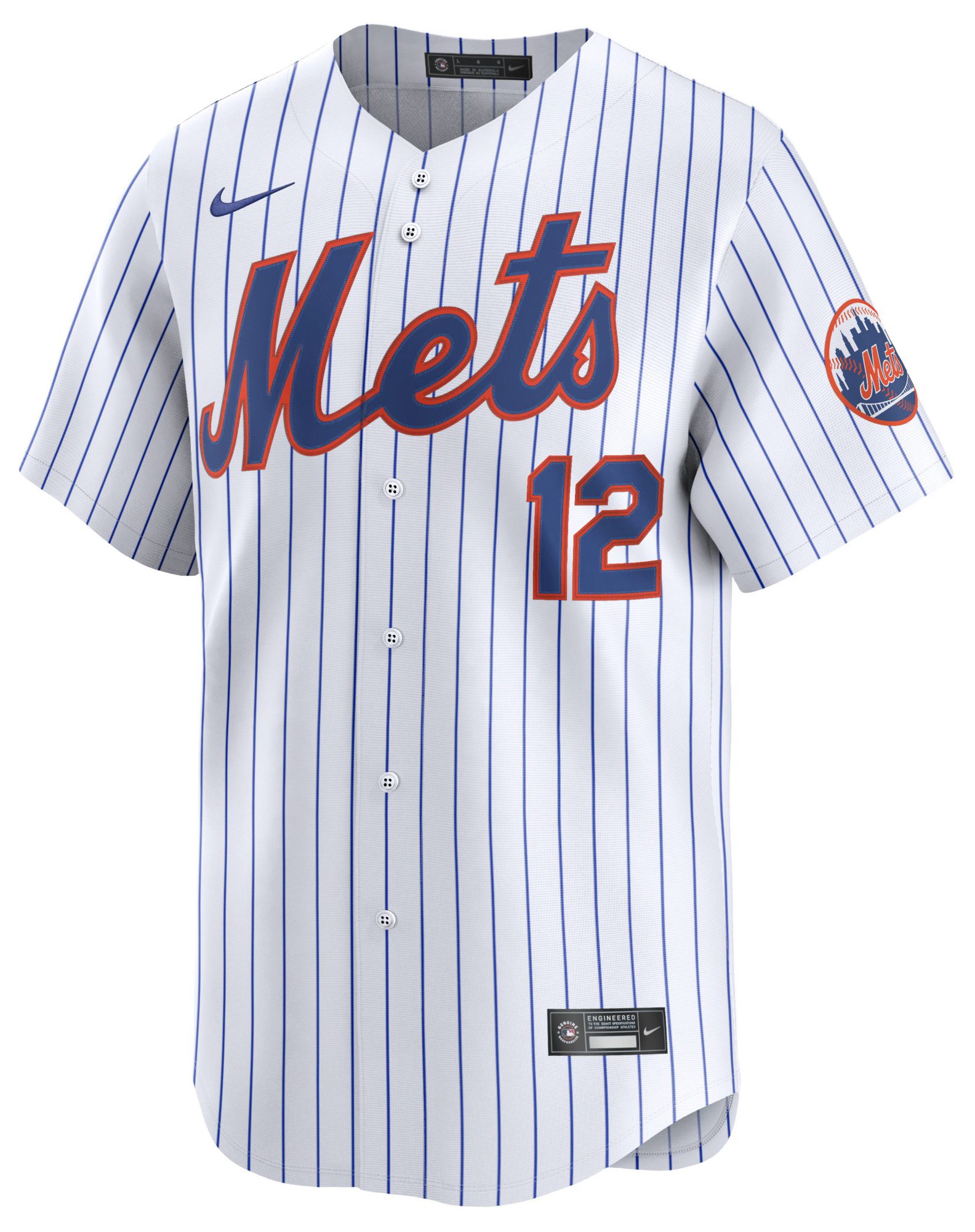 Nike Men's New York Mets Francisco Lindor #12 White Limited