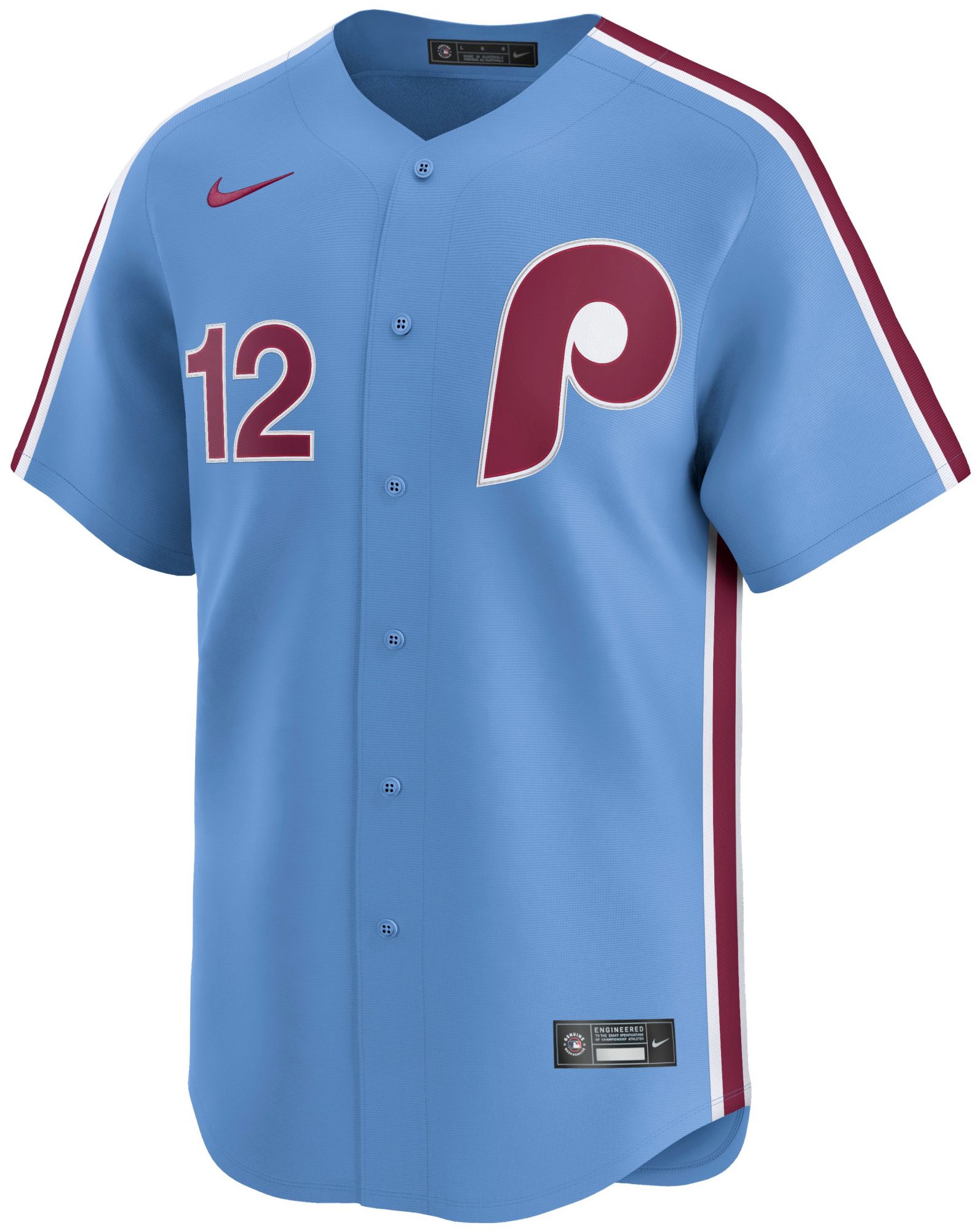 Nike Adult Philadelphia Phillies Kyle Schwarber #12 Light Blue Limited Jersey product image