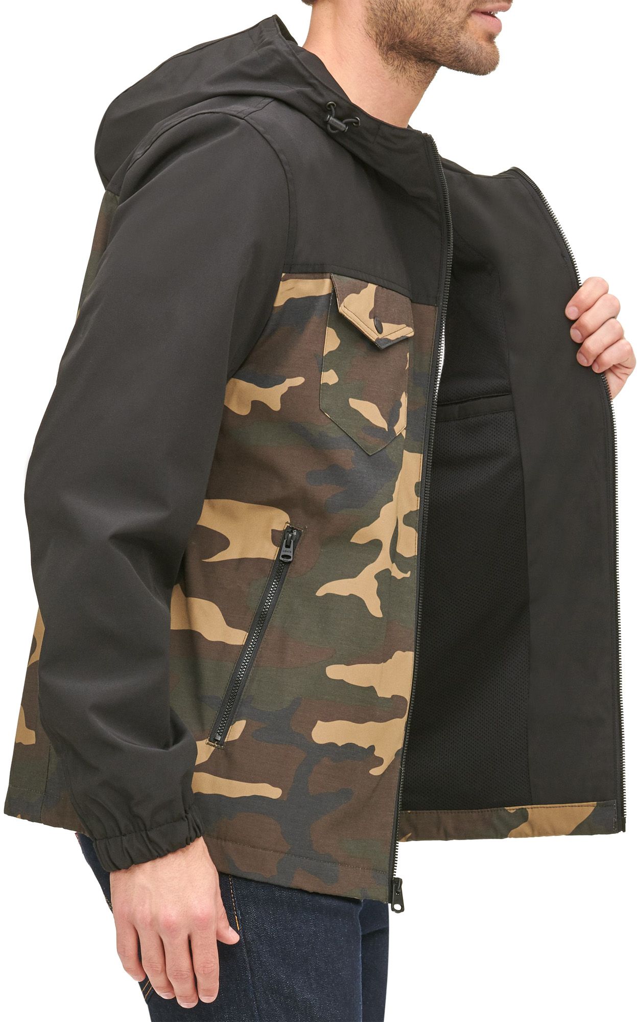 levi's men's arctic cloth performance hooded rain jacket